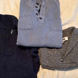 Men's Blue and Gray Sweater Set